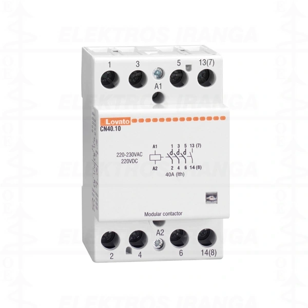 Mod. kontaktor. 4P, NO, 40A, 11kW, 230VAC, 220DC