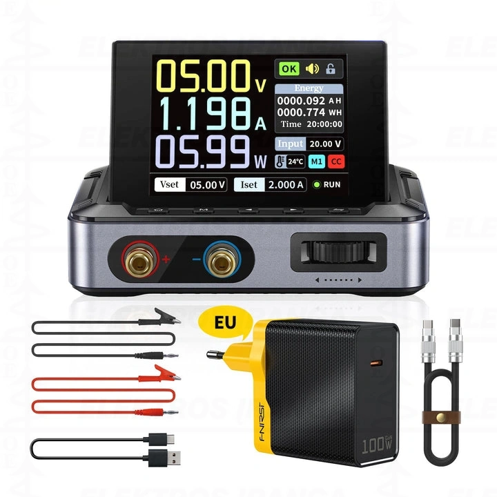 Programuojamas 2.8" MINI maitinimo šaltinis DC CC/CV max 30V*, 5A, 150W* atvaizduoja matavimo kreives, komplekte su USB maitinimo adapteriu, PC software