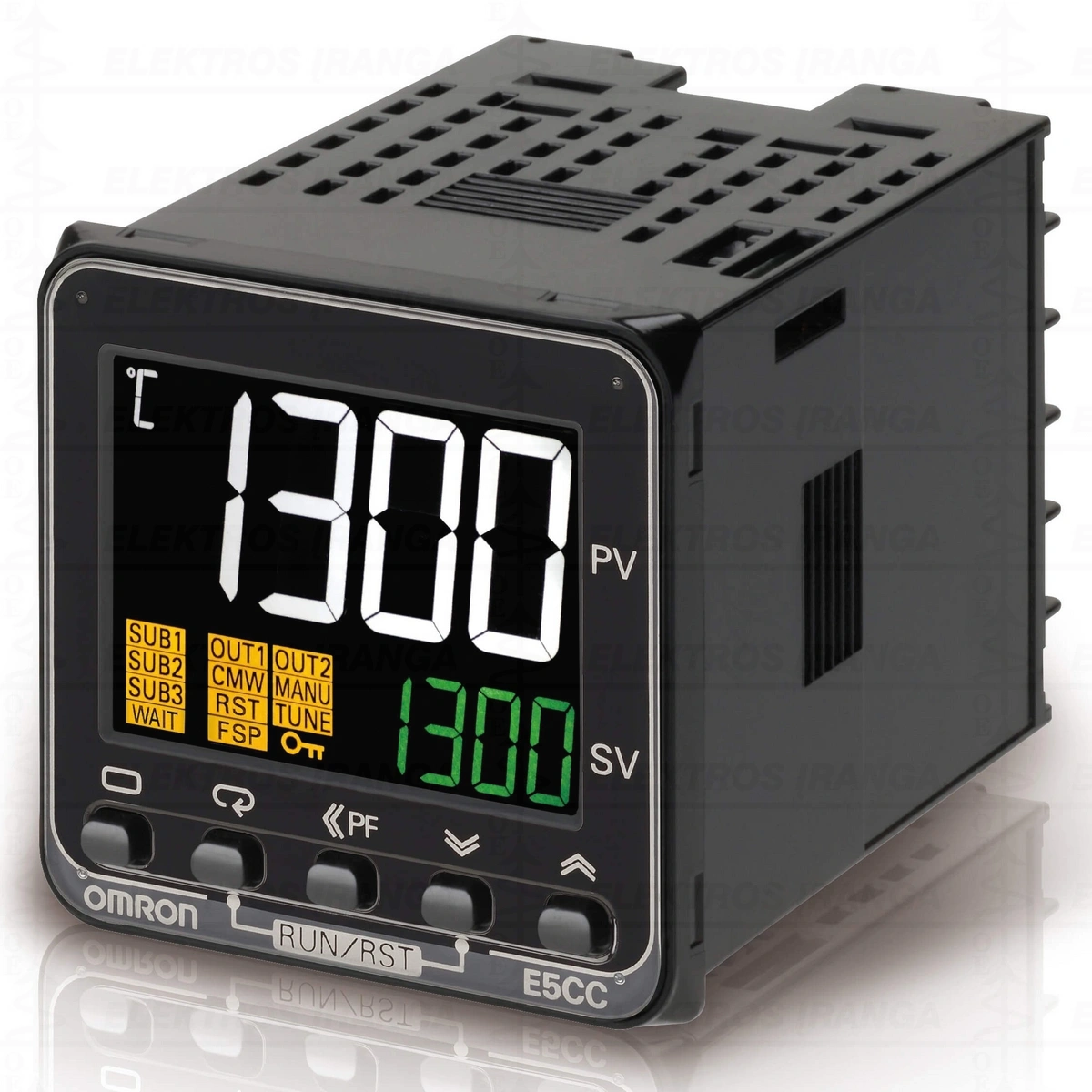E5CC-TCQ3A5M-003 Proceso valdiklis programuojama kreivė, TC, RTD ir analoginis universalus įėjimas, analoginis išėjimas 0/4-20mA, įtampinis išėjimas SSR, 3 papildomi reliniai išėjimai, 2xtransformatoriaus pajungimai, RS485, 110-240VAC mai