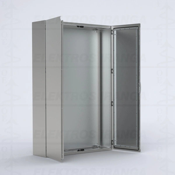 INOX 1800x1200x400 spinta ner. plieno , IP55, dviejų d., su mont plokšte