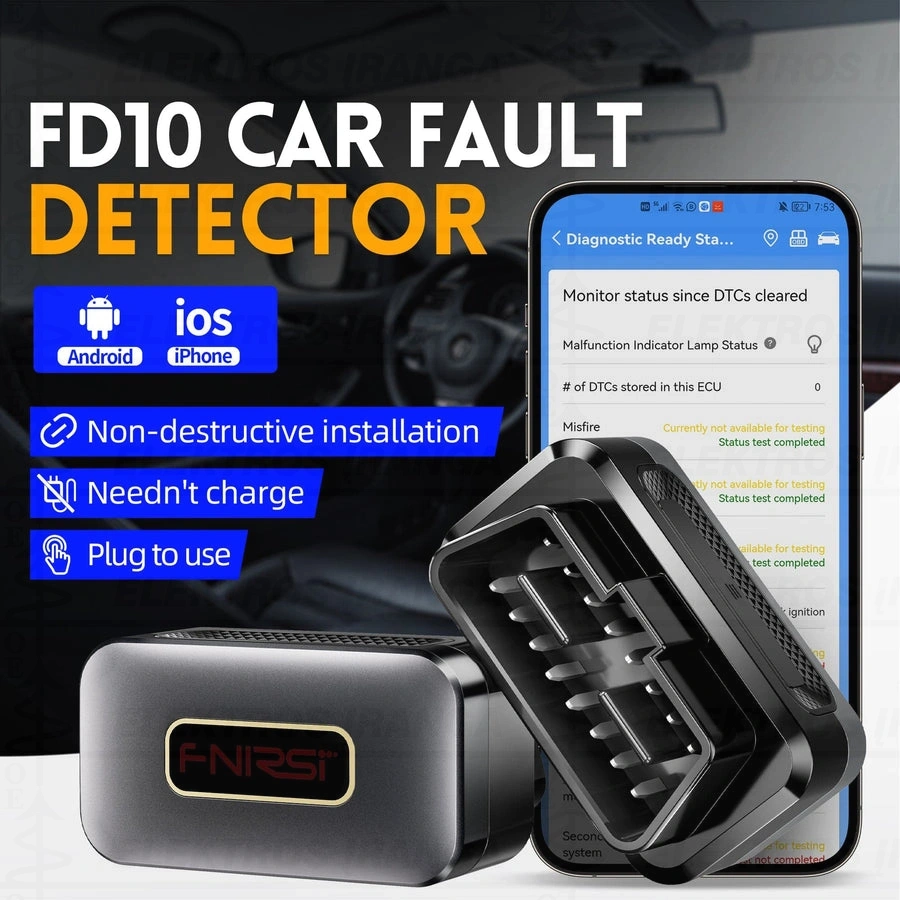 OBD II Bluetooth adapteris automobilių diagnostikai naudojant Android/iOS OBD2 aplikacijas