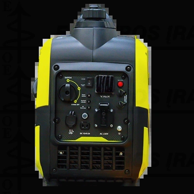 1 Fazis benzininis generatorius INVERTERINIS su rankena, maksimali galia 3kVA. 11A Vardinė galia 2,5kVA 230V 50Hz Cos0,8, rankinis paleidimas, su garso slopinimu dB(A) ≤50