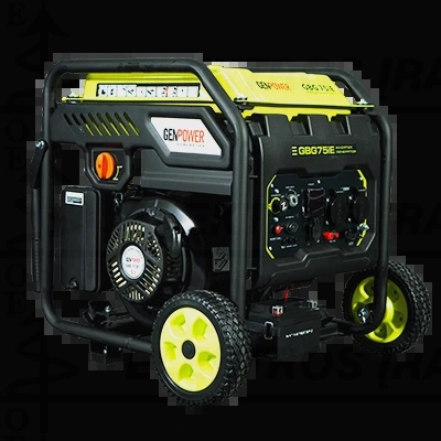 1 Fazis benzininis generatorius INVERTERINIS su ratukais ir rankena ,maksimali galia 7.5kVA. 27A Vardinė galia 6.3kVA 230V 50Hz Cos0,8, starteris ir rankinis paleidimas