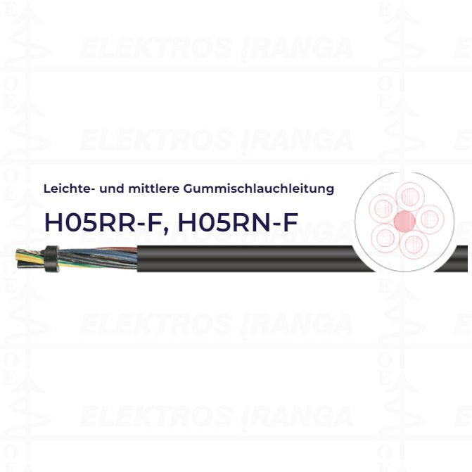 Kabelis H05RR-F 3x2,5 300/500 V guminis