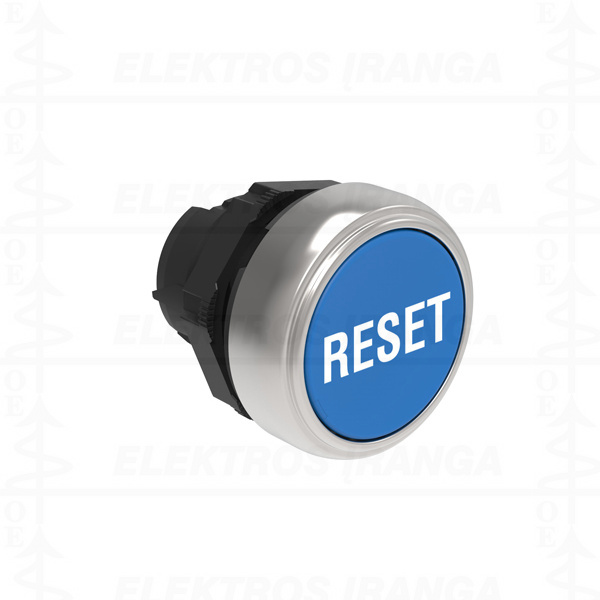 Mėlynas lygus mygtukas su užrašu RESET be montav. adapterio (LPXAU120)