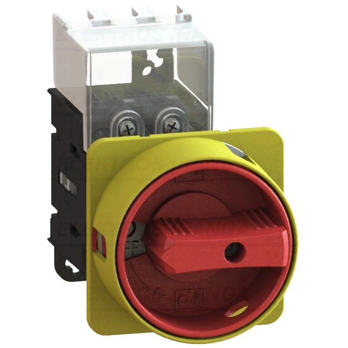 Kirtiklis 25A, 3P, OFF-ON, R/G 7,5kW skydinis FRONT montavimas IP65