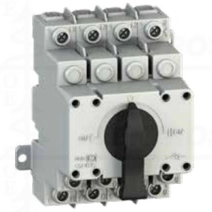 DIN 4P 35A CO perjungimo sistema 1-0-2  4mod. saugus "pavėlintas" N - neutralės atjungimas ( 80mm gylio korpusas )