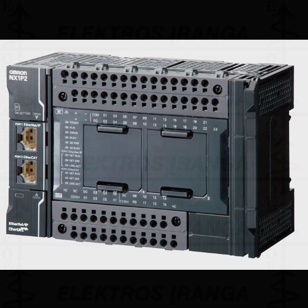 OMRON, NX1P2-1040DT1 NX1P valdiklis, EtherNet, EtherCat, 2 servo ašys, 4 vienos ašies pozicionavimo servo ašys, 24In, 16Out, PNP, 4548583866461, NX1P2-1040DT1