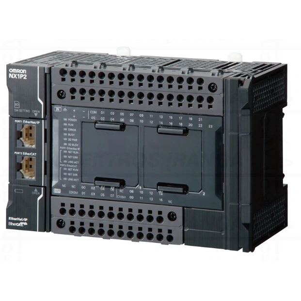 OMRON, NX1P2-1040DT1 NX1P valdiklis, EtherNet, EtherCat, 2 servo ašys, 4 vienos ašies pozicionavimo servo ašys, 24In, 16Out, PNP, 4548583866461, NX1P2-1040DT1