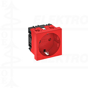 Kištukinis lizdas viengubas raudonas 250V, 10/16A, PC, raudonas, RAL3001