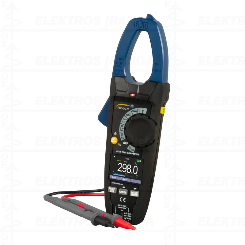 Srovės matavimo replės Bluetooth App 0..1000A AC/DC, V, Hz, Ohm, mkF, Diode, Continuity, temp., NCV, Inrush