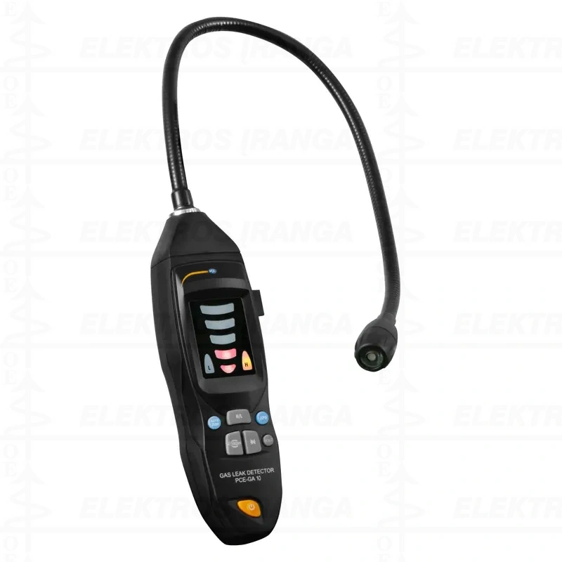 Nešiojamas degiųjų dujų nuotėkio detektorius jautrus 15’kai rūšių dujų. 5-LED indikacija apie dujų intensyvumo lygį, garsinė ir vibracinė signalizacija.