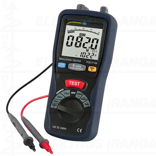 Izoliacijos varžos matavimo prietaisas iki 4000MOhm įtampų lygiams: 125V, 250V, 500V, 1000V ir Continuiti/40/400 Ohm, V 750VAC, 1000VDC