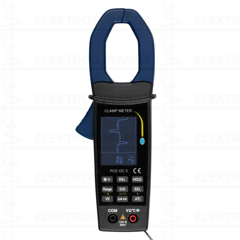 Srovės matavimo replės su osciloskopo funkcija 2 kSa/s, 200kHz,10 grafikų atminties funkcija, 0..400A AC, V, Hz, Ohm, mkF, temp.