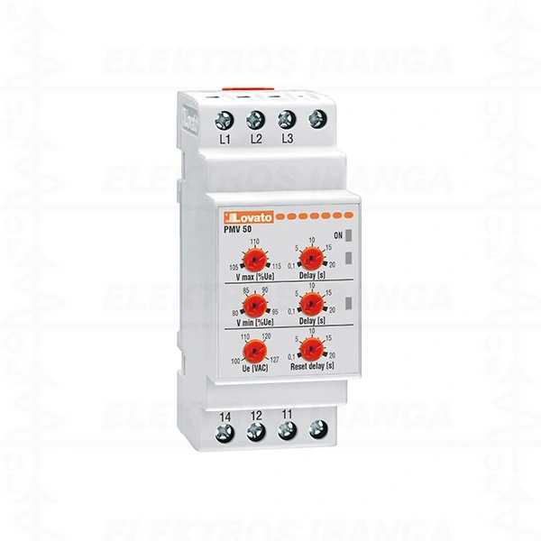 Modulinė 3F 380-575VAC įtampos relė Min-Max, Delay 0,1-20s