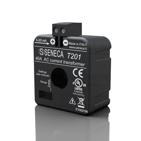 Keitiklis CT 5-40A AC, išėjimas 4...20mA ribų selektorius 5, 10, 15, 20, 25, 30, 35, 40A ( loop powered )