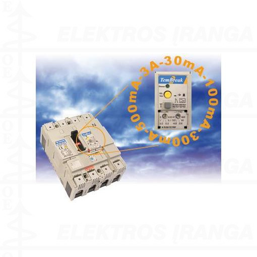 ZE250-NJ 4P 250A 160-250A FC CBR Ecoal MCCB+CBR 25kA automatas su integruota A srovės nuotėkio (0,03 0,1 0,3 0,5 1 3 A, 60-700ms) apsauga