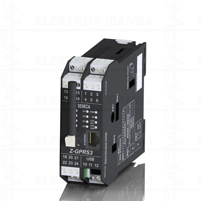 Modemas 2G GSM/GPRS Ethernet Modbus TCP/IP+ RTU, WebServer, 4DI, 2AI, 2DO , maitinimas 24VAC/DC, integruotas backup akumuliatorius