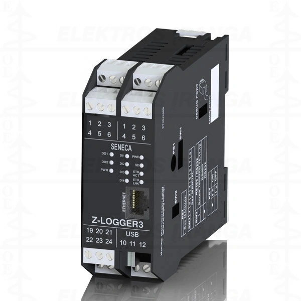 Logger’ modulis Ethernet Modbus TCP/IP+ RTU, WebServer, 4DI, 2AI, 2DO , maitinimas 24VAC/DC, back up baterija,logger funkcijos įrašymas į SD kortelę