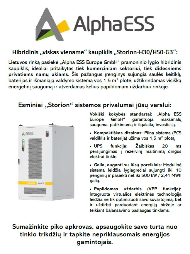 Hibridinis kaupiklis Storion Alpha